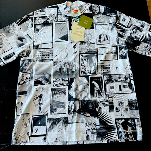 NWT FARM RIO BLACK & WHITE T SHIRT - Picture 1 of 4